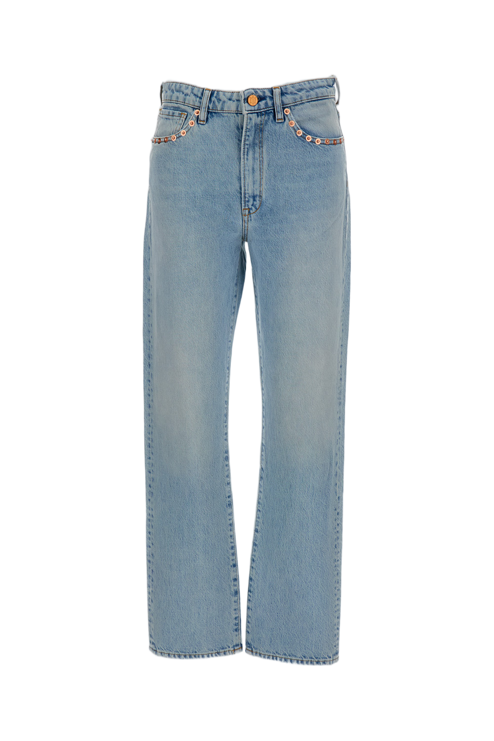 Shimmering Embellished Straight-Leg Jeans