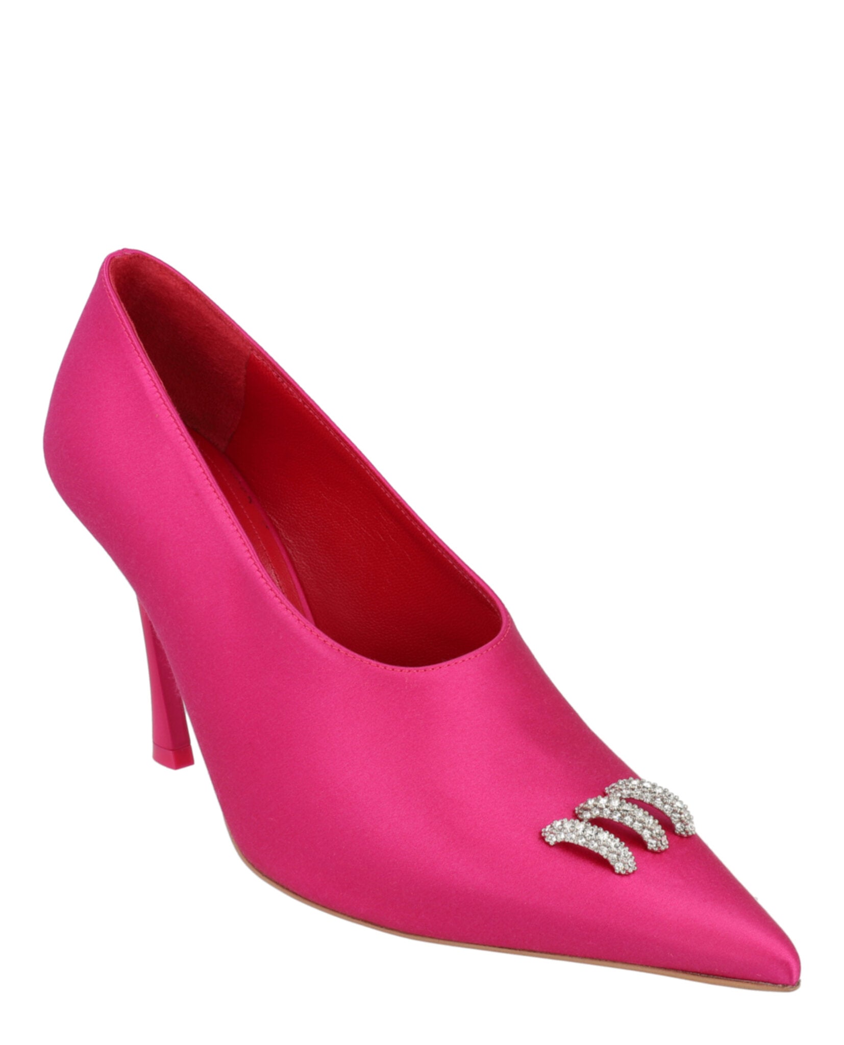 Show Pumps In Satin With Crystals Details