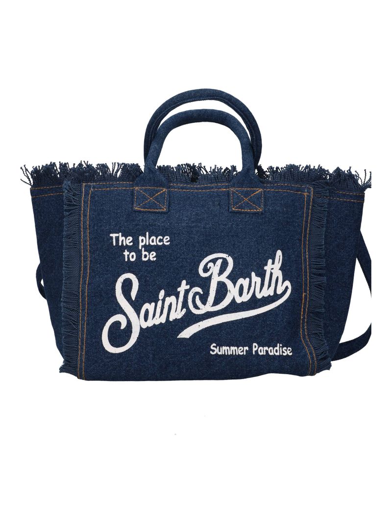 Frayed Edges Dark Denim Tote Bag