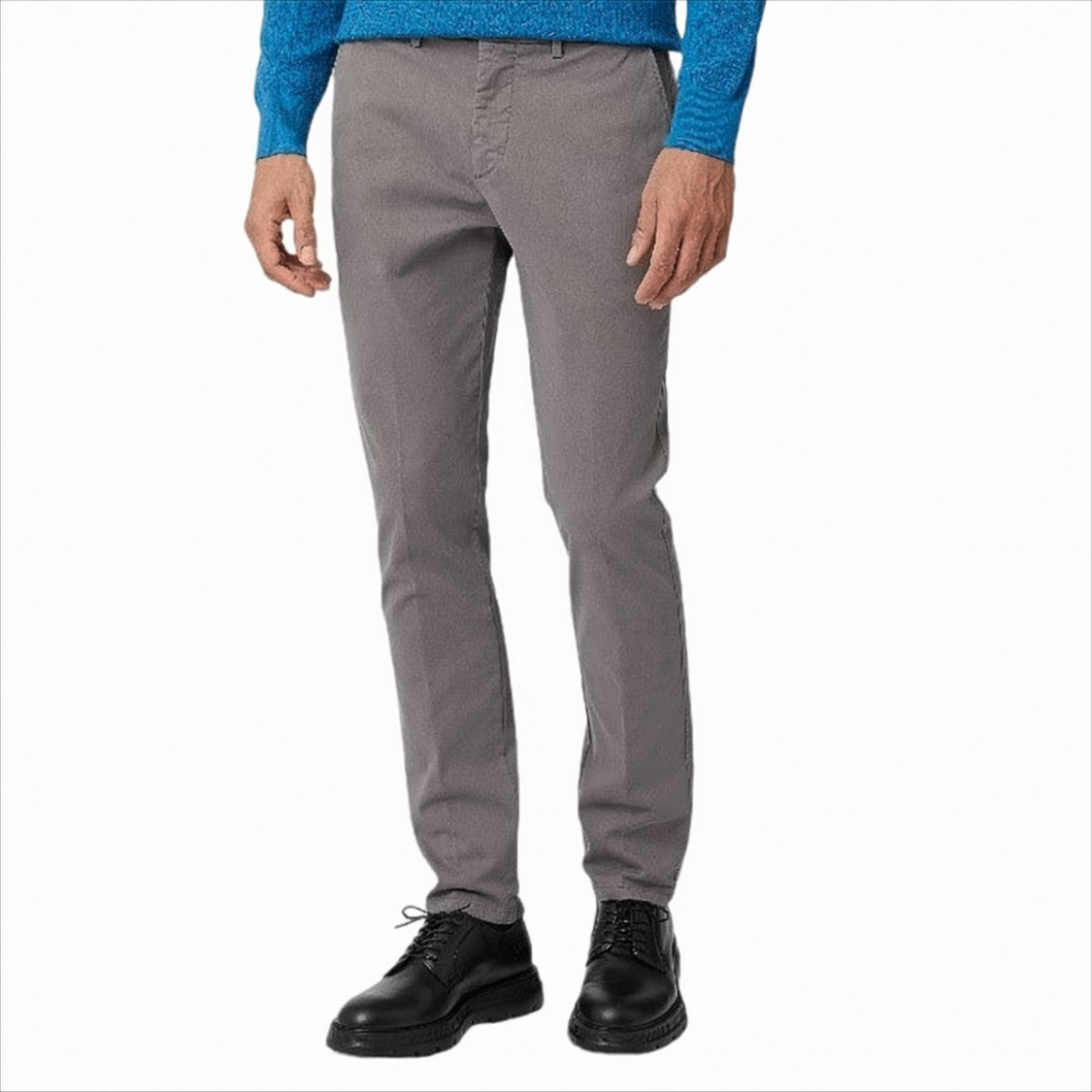 Tailored Gray Trousers With Subtle Texture