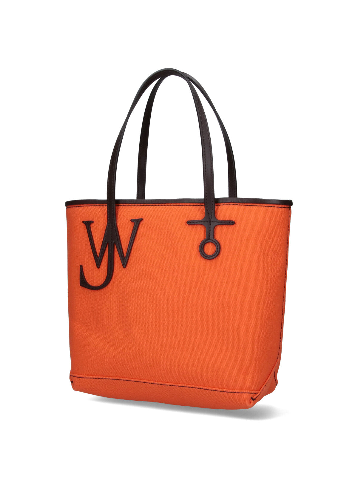 Orange Anchor Structured Canvas Logo Tote