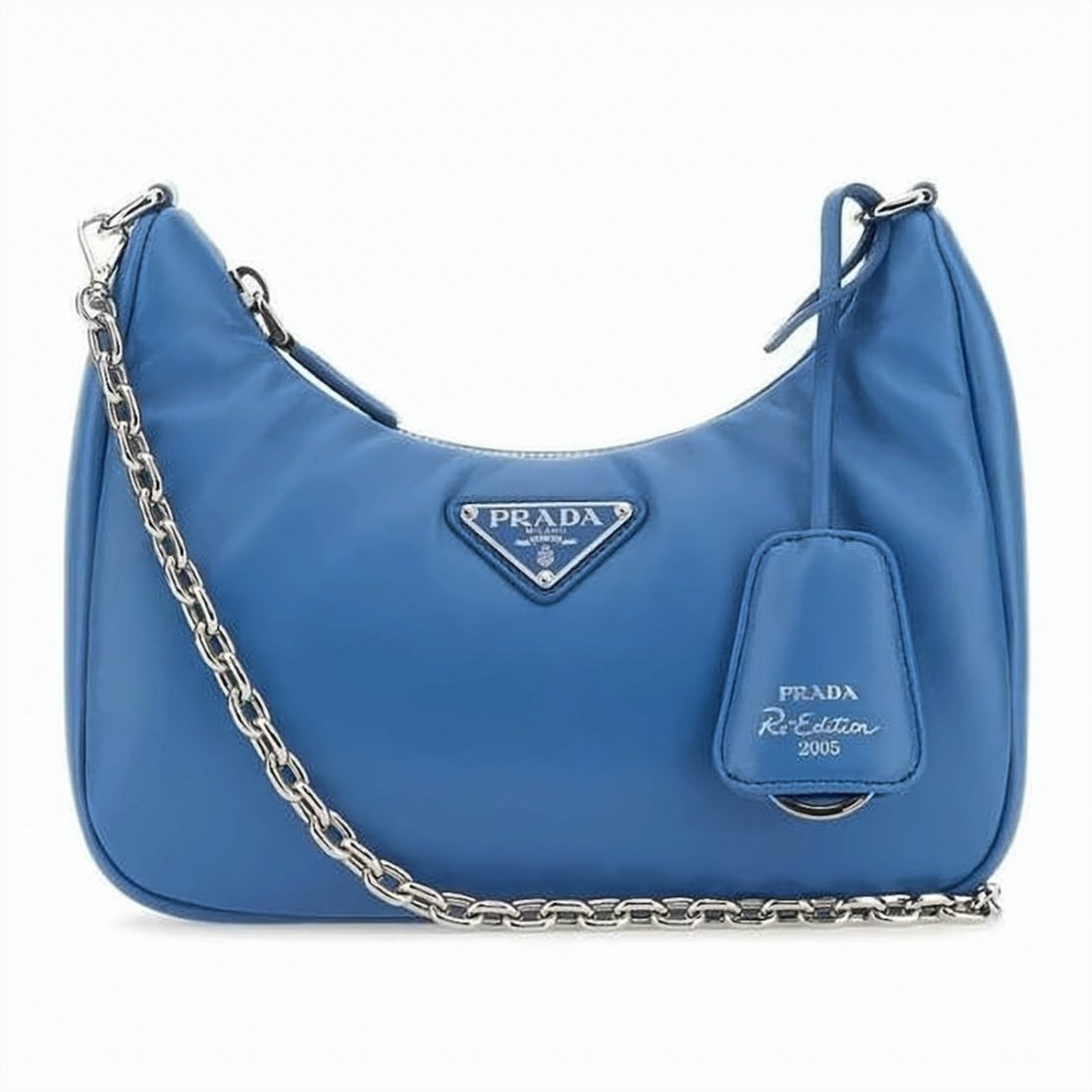 Curved Blue Shoulder Bag