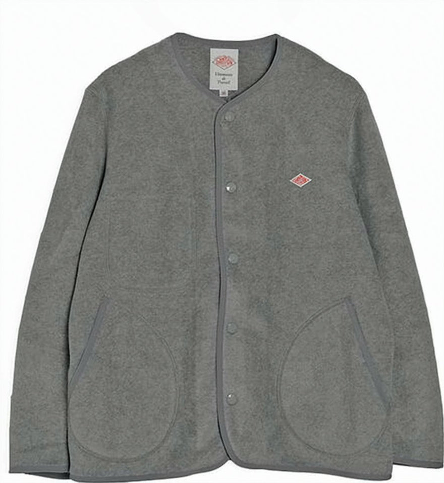 Round Neck Casual Jacket with Snap Button Closure