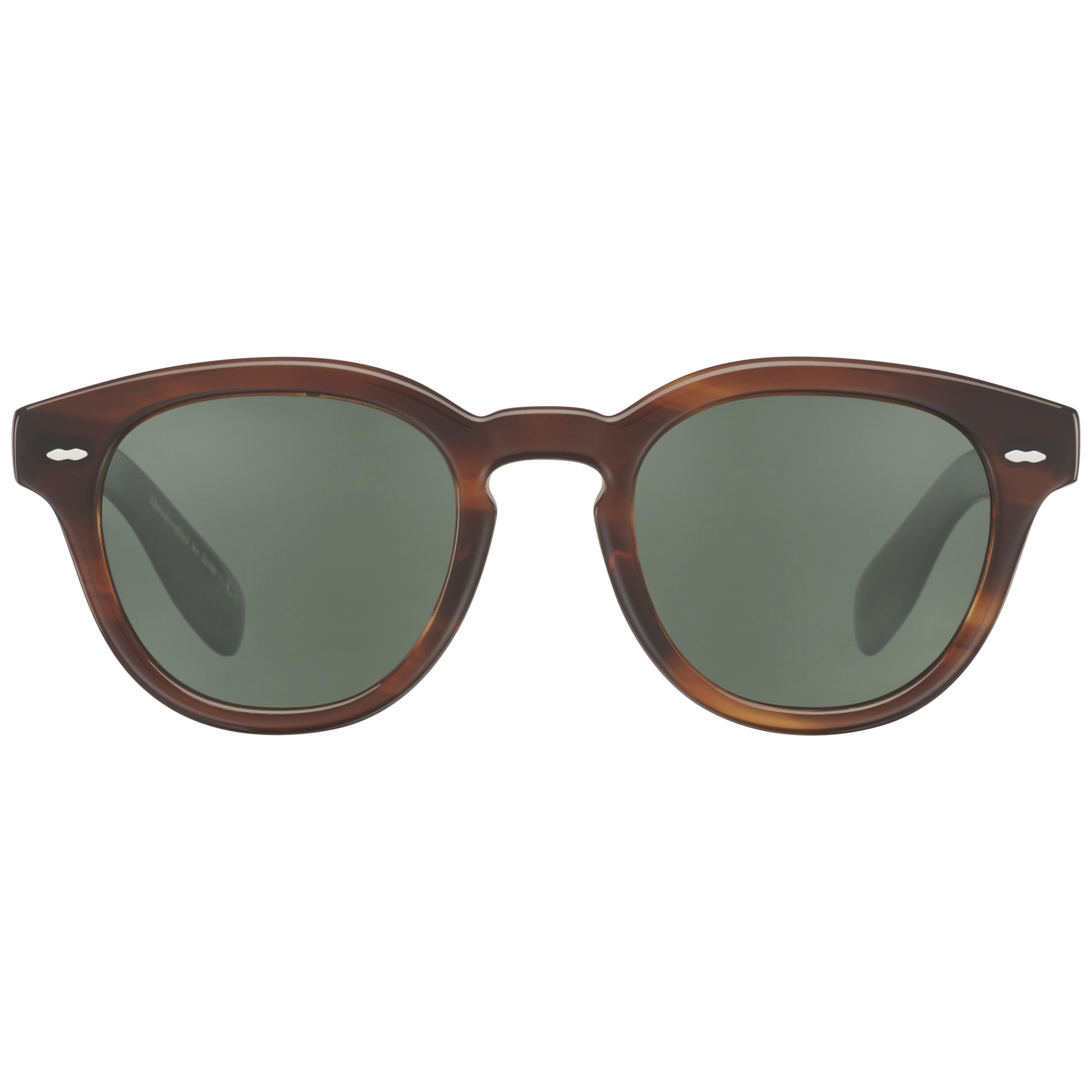 0ov5413su Round Tortoiseshell Acetate Sunglasses with Silver Accents