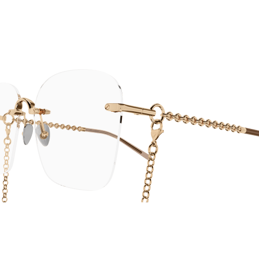 Metallic Finish Optical Frames with Chain Detail