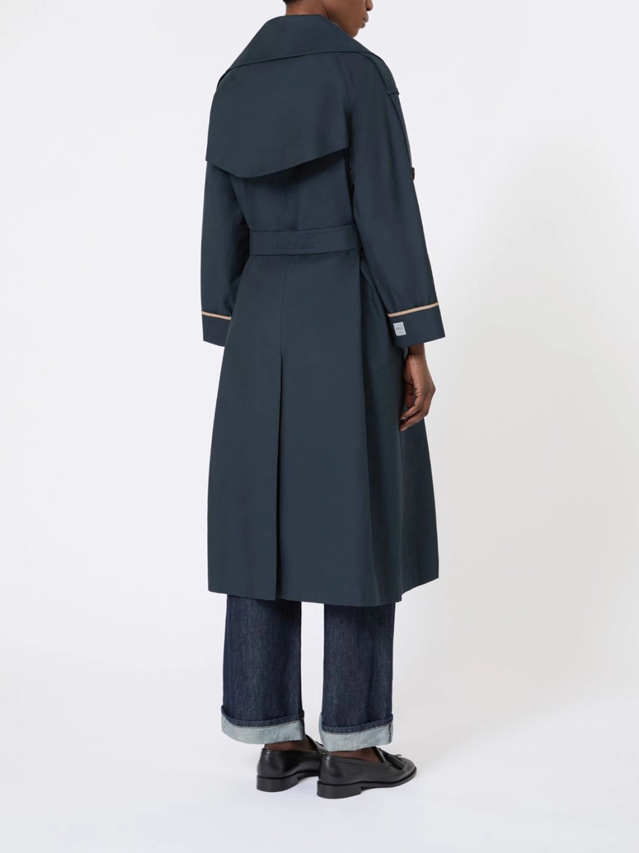 Blue Utren Mid-Length Trench Coat