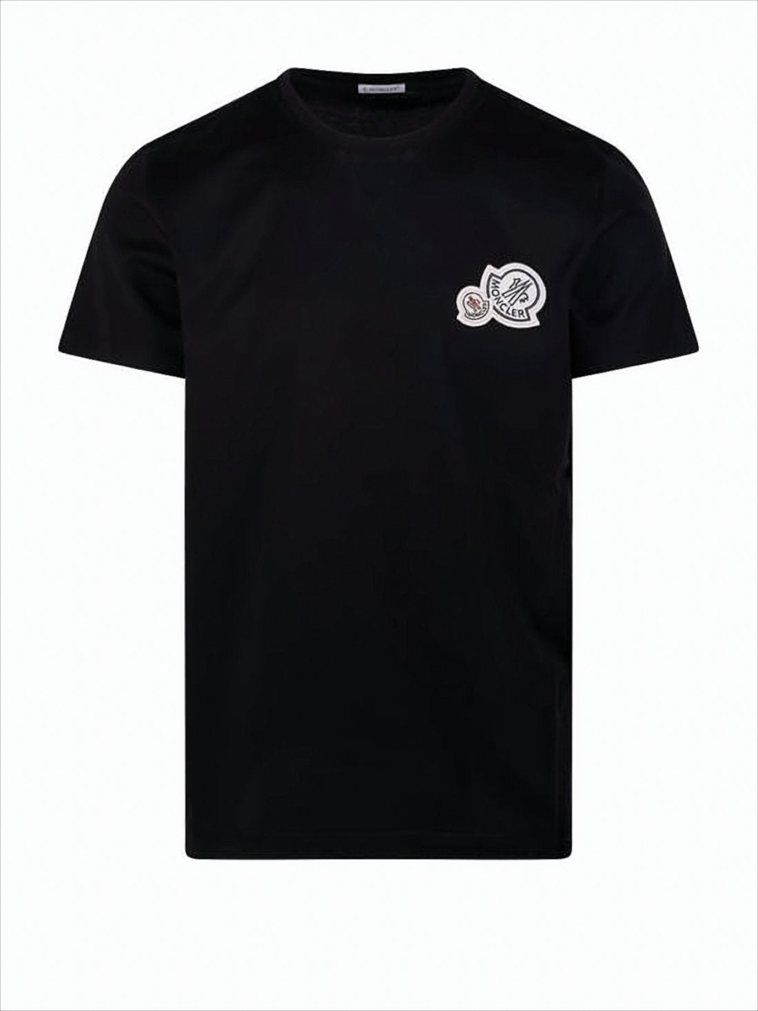 Classic Black Short-Sleeved T-Shirt with Embroidered Logo
