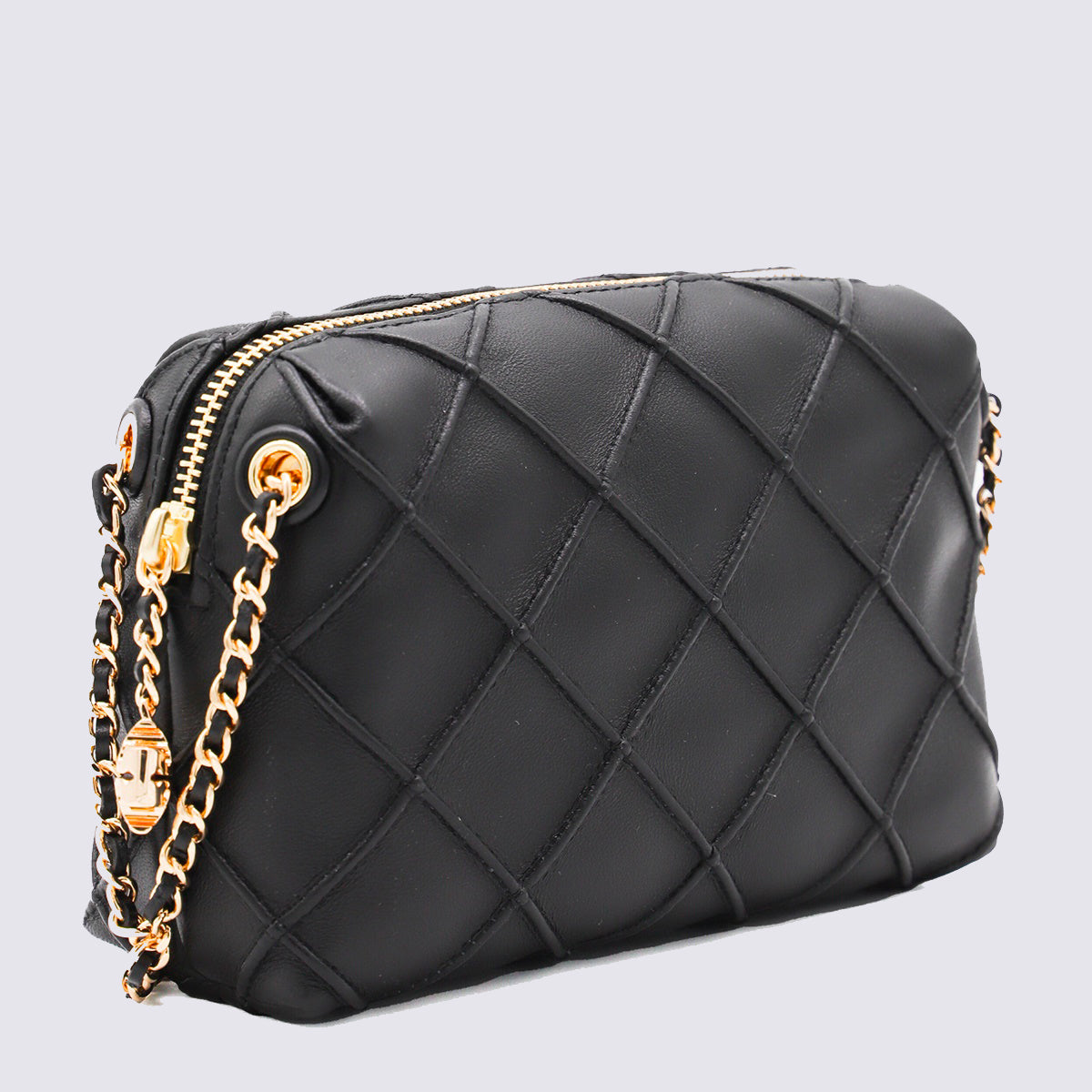 Black Leather Fleming Crossbody Bag