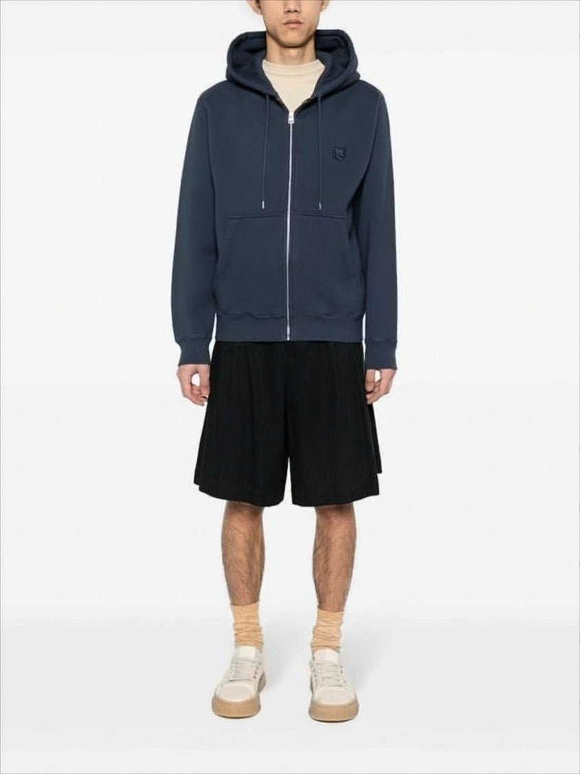 Zip-Up Hoodie With Drawstring Hood And Embroidered Logo