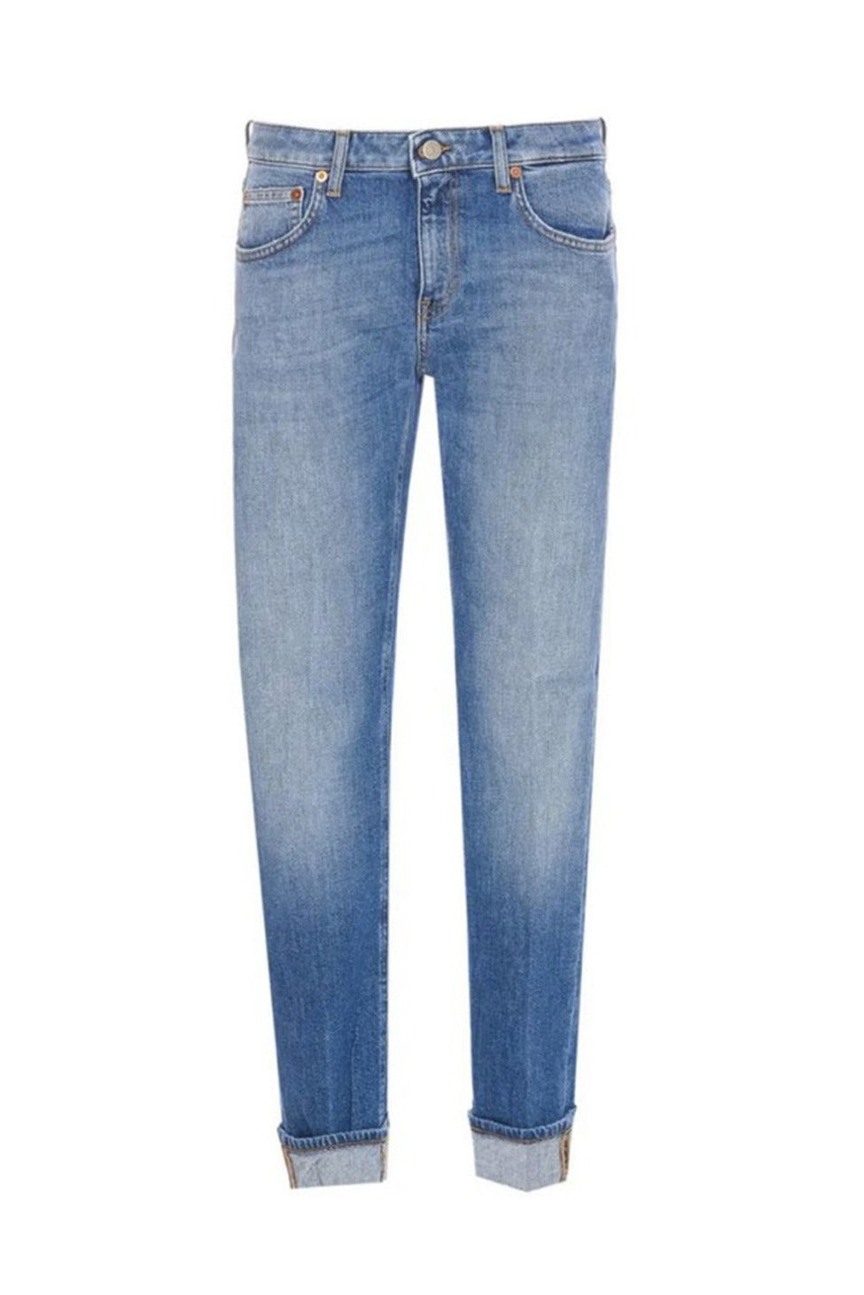 Slim-Fit Light Blue Trousers With Classic Five-Pocket Design