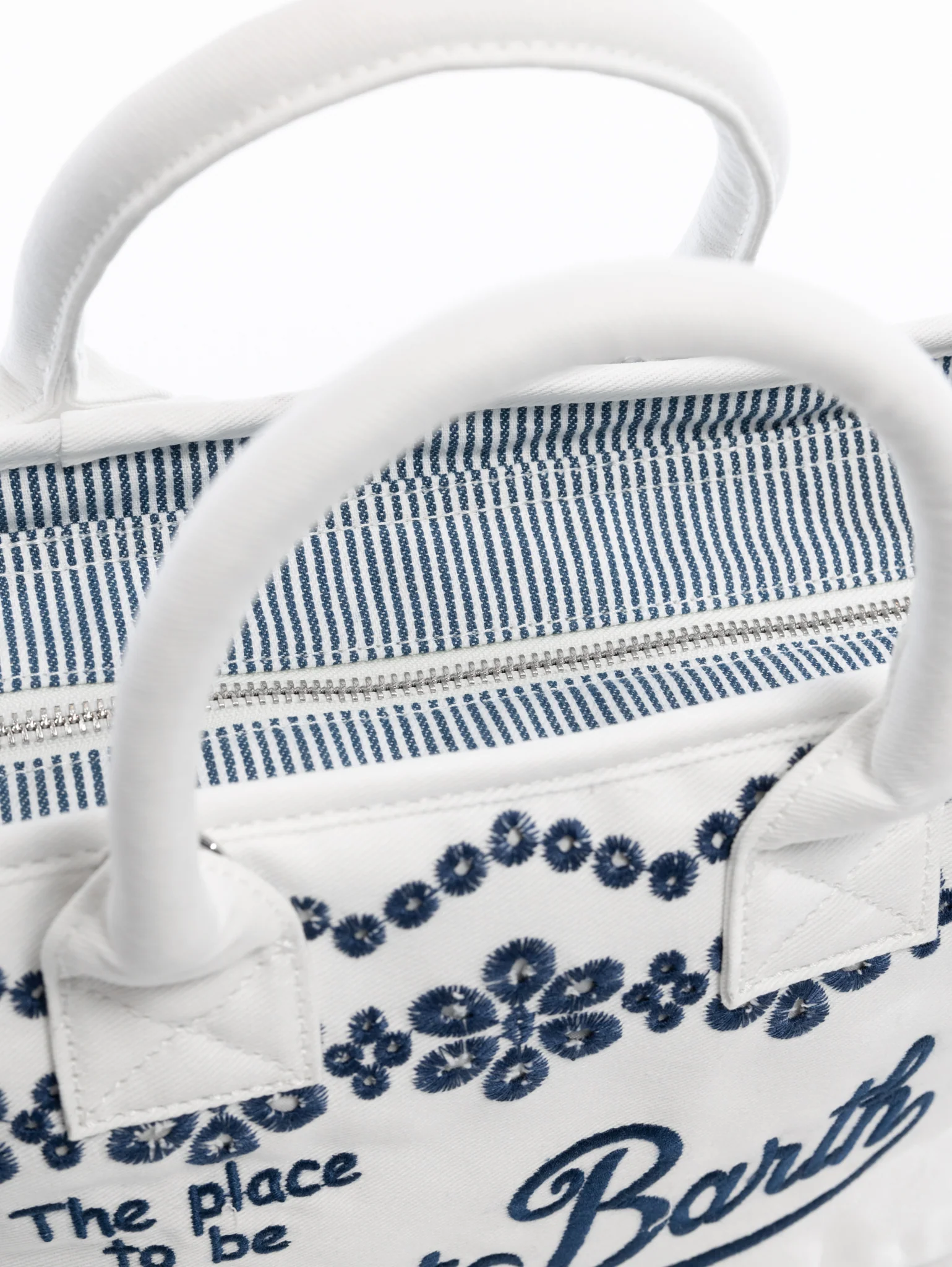 Rectangular Tote Bag with Floral Embroidery