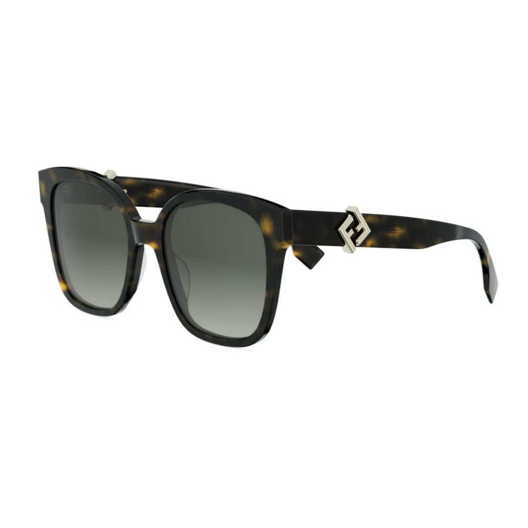 Fe40186i Tortoiseshell Pattern Square Frame Sunglasses