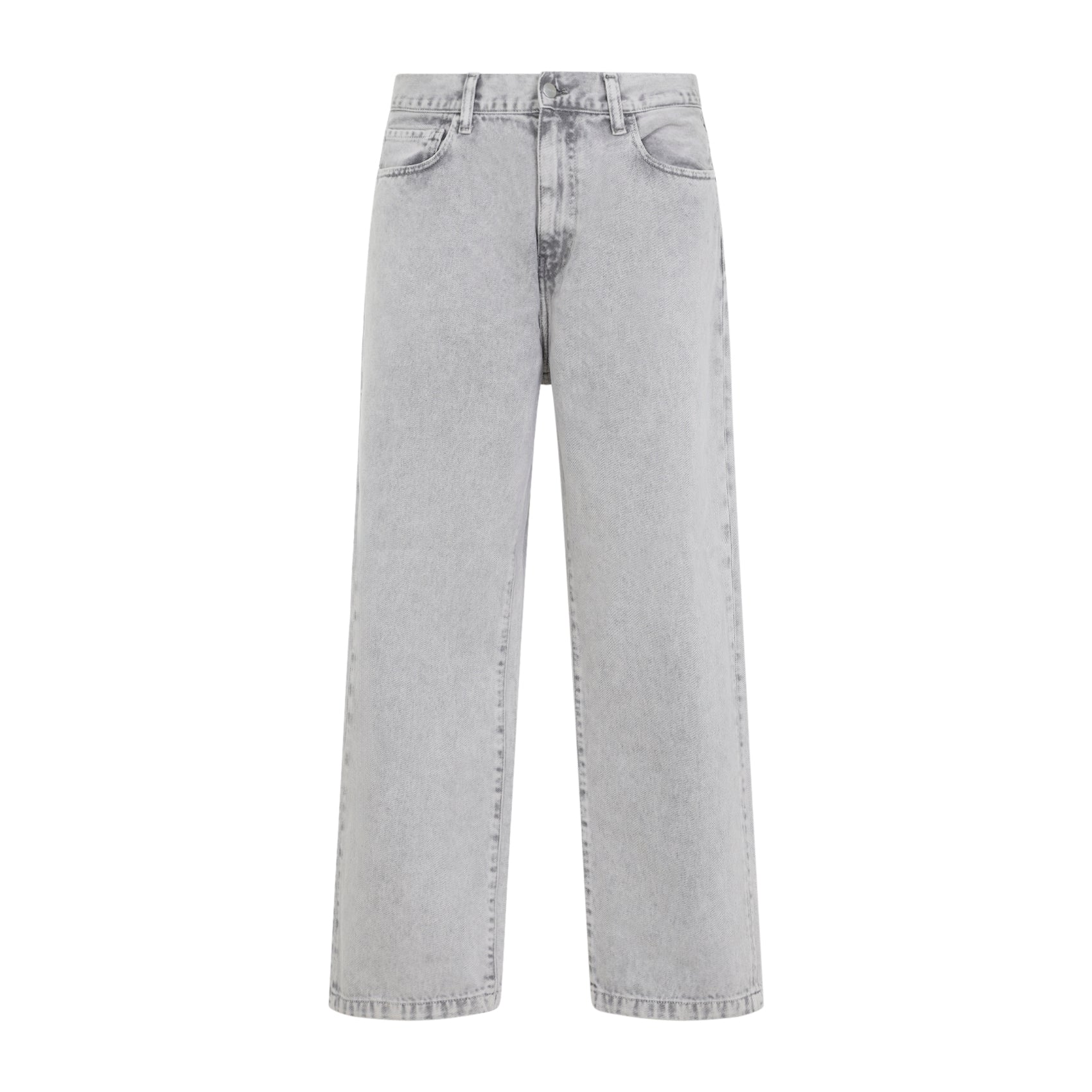 Light Grey Straight-Leg Trousers