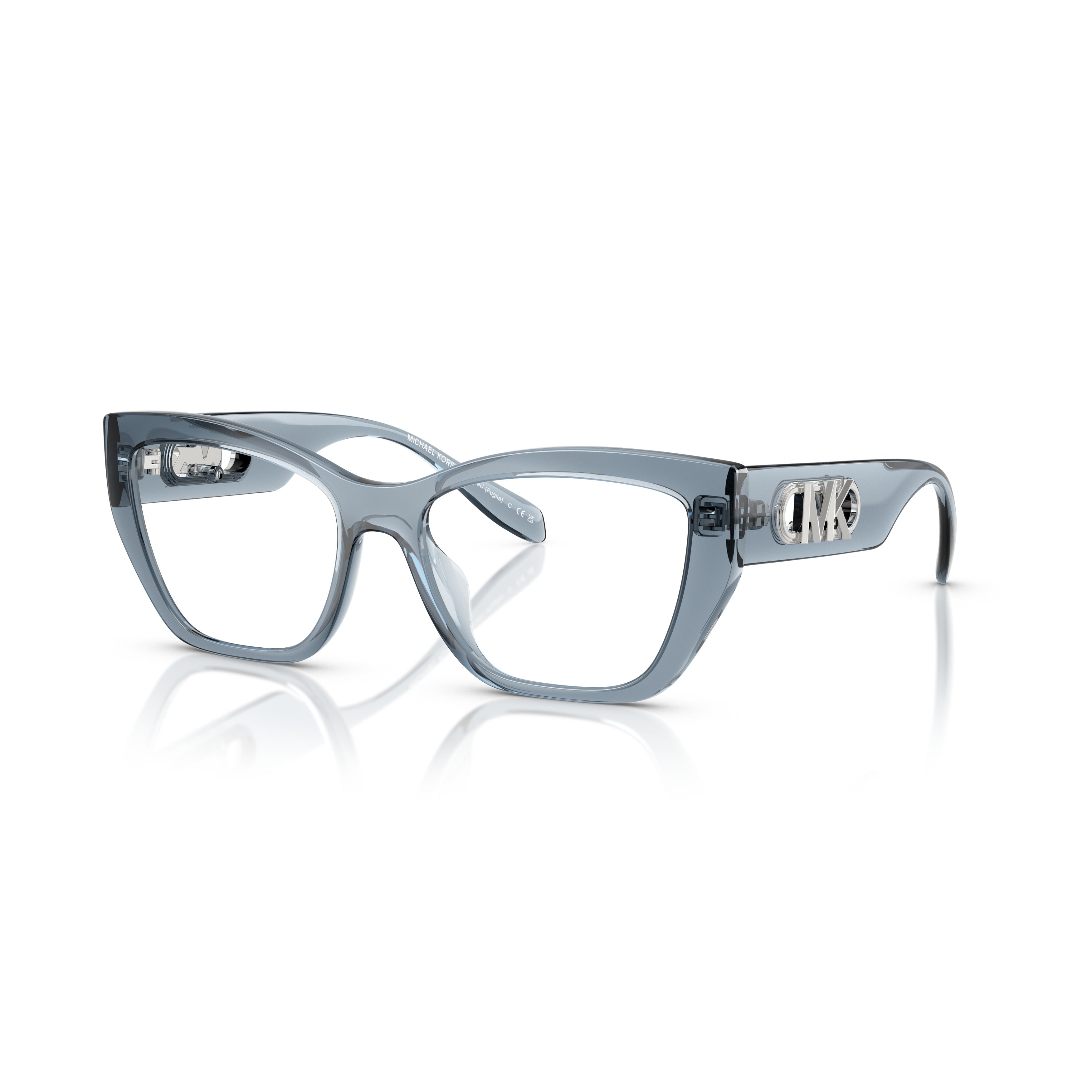 0mk4149u Oversized Square Frame Sunglasses in Translucent Smoky Blue