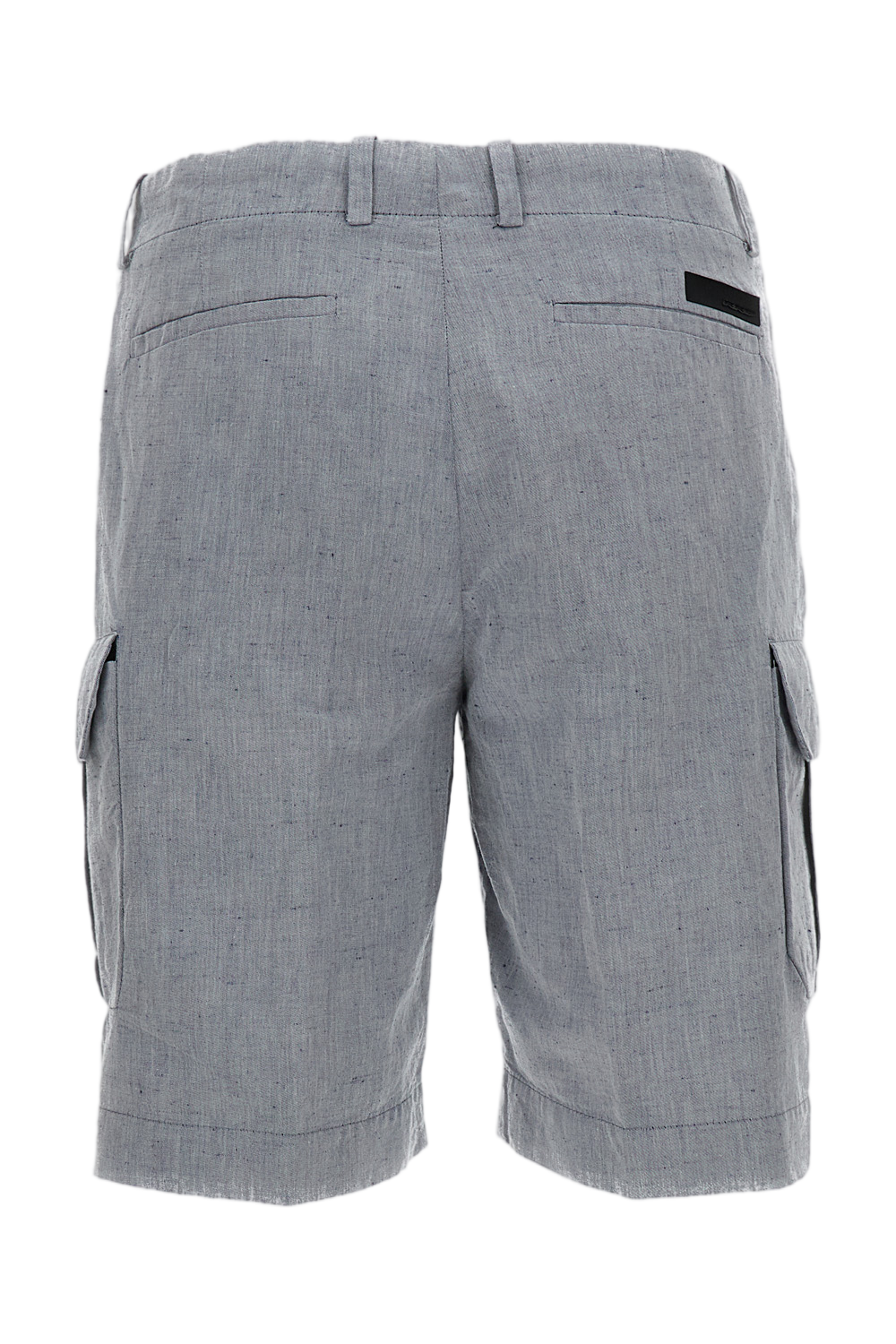Linen-Cotton Canvas Cargo Shorts