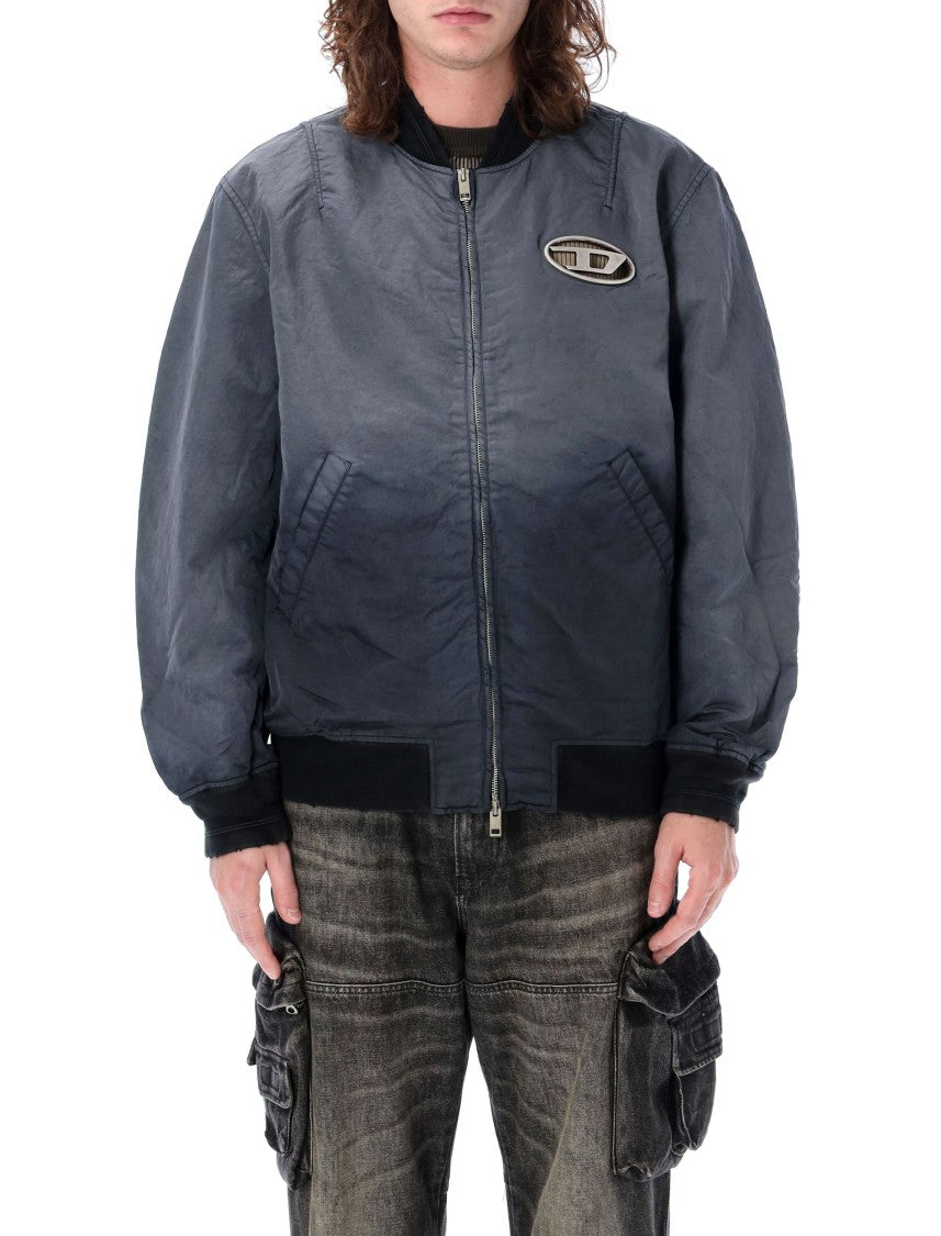 Oversized Quilted Bomber Jacket With Ribbed Details