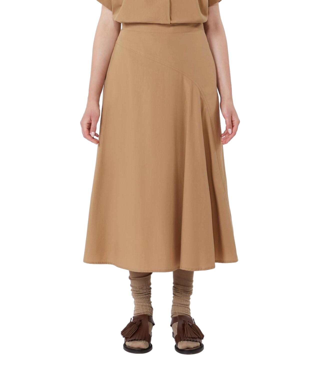 Cuoio Brown Wkdzattera Cotton Skirt