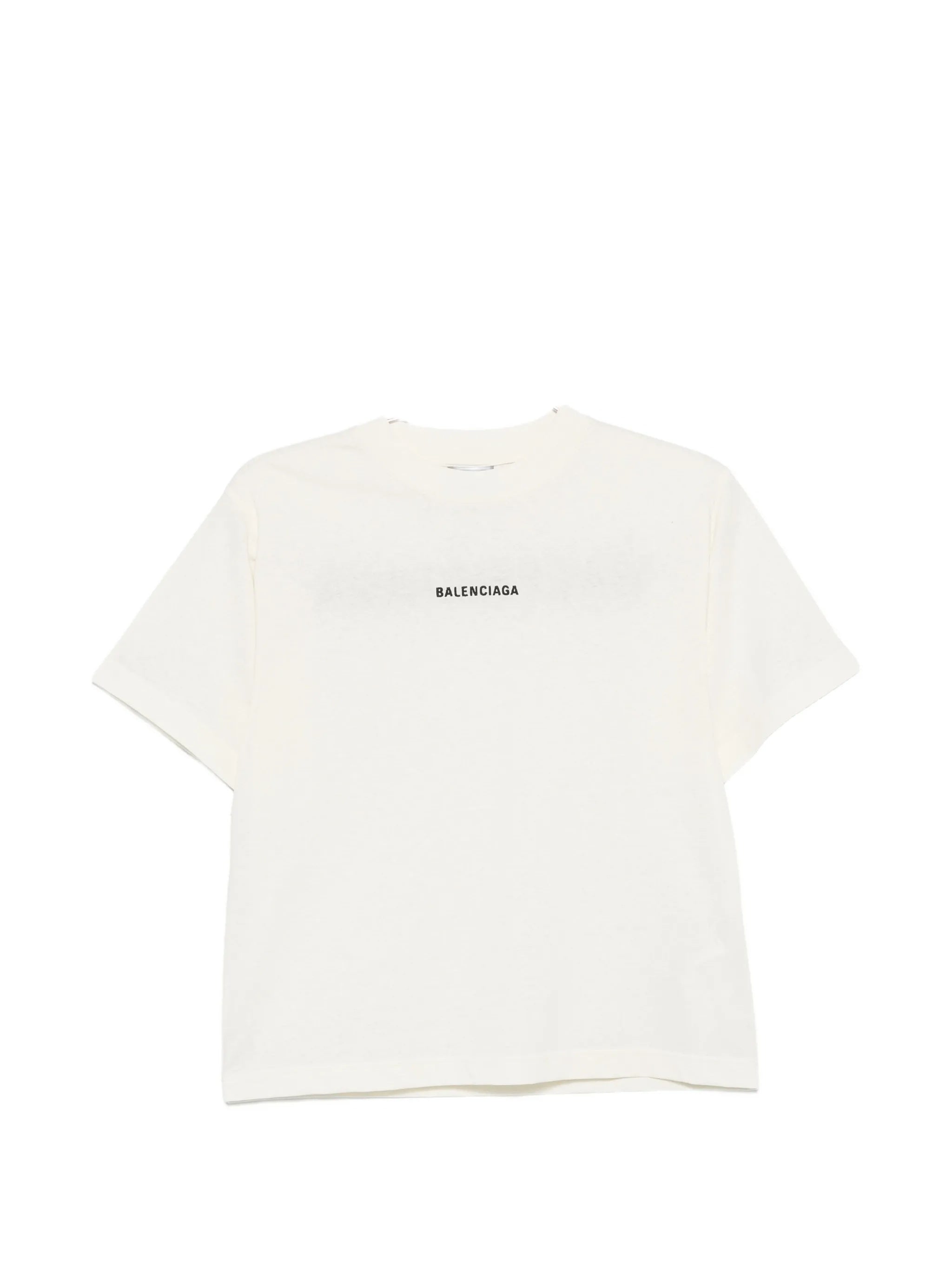 White Medium Fit Boxy Logo T-Shirt