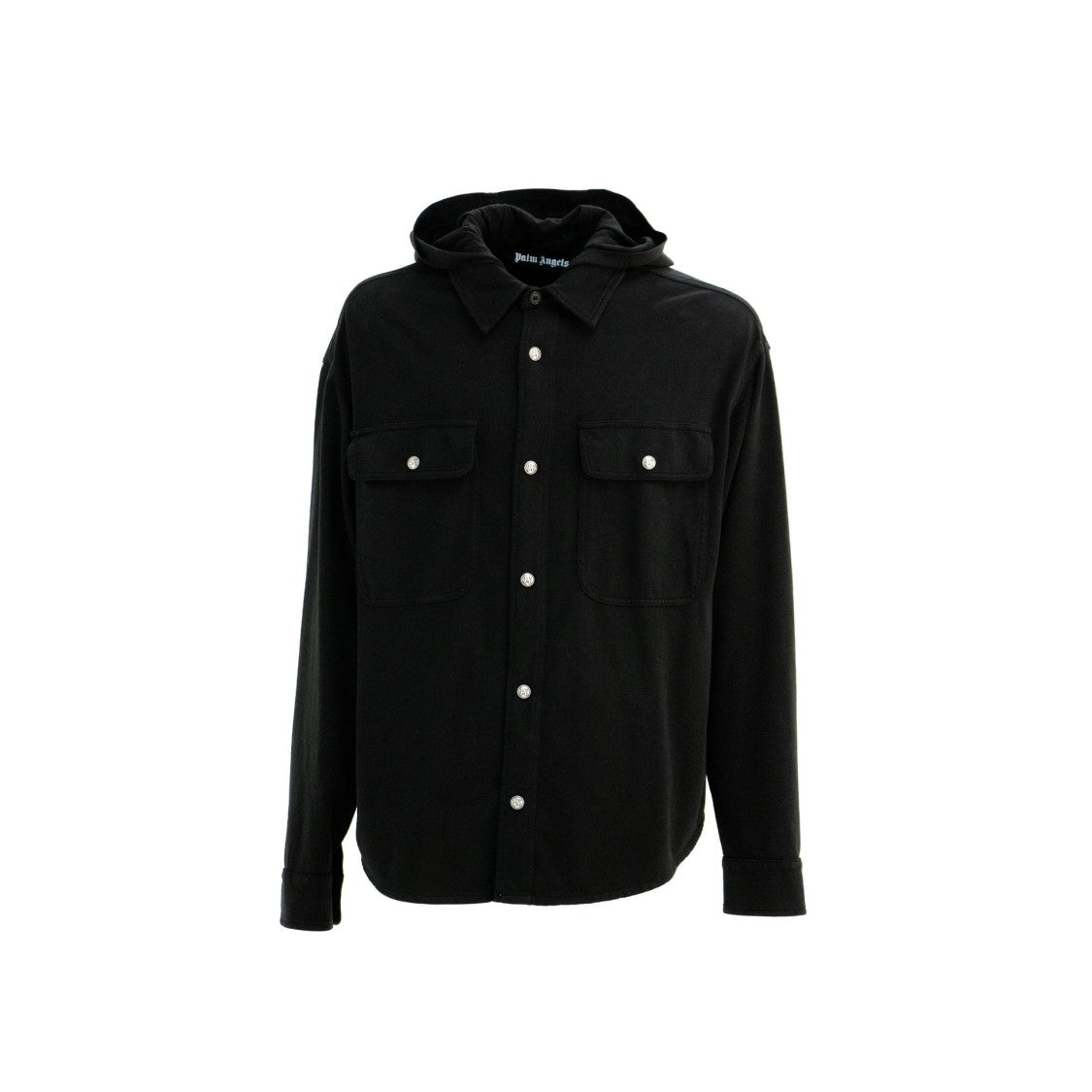 Hooded Overshirt With Classic Logo And Flap Pockets