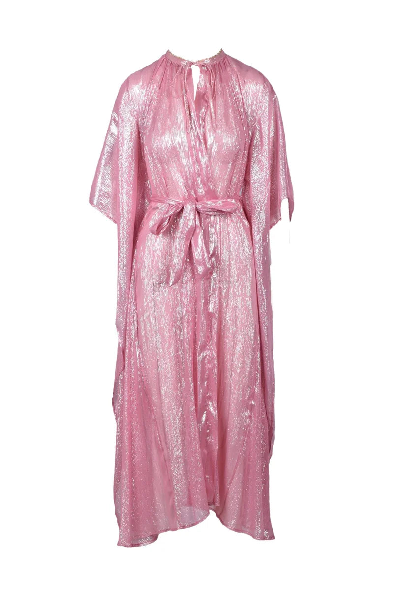 Laminated Chiffon Coat - Pink