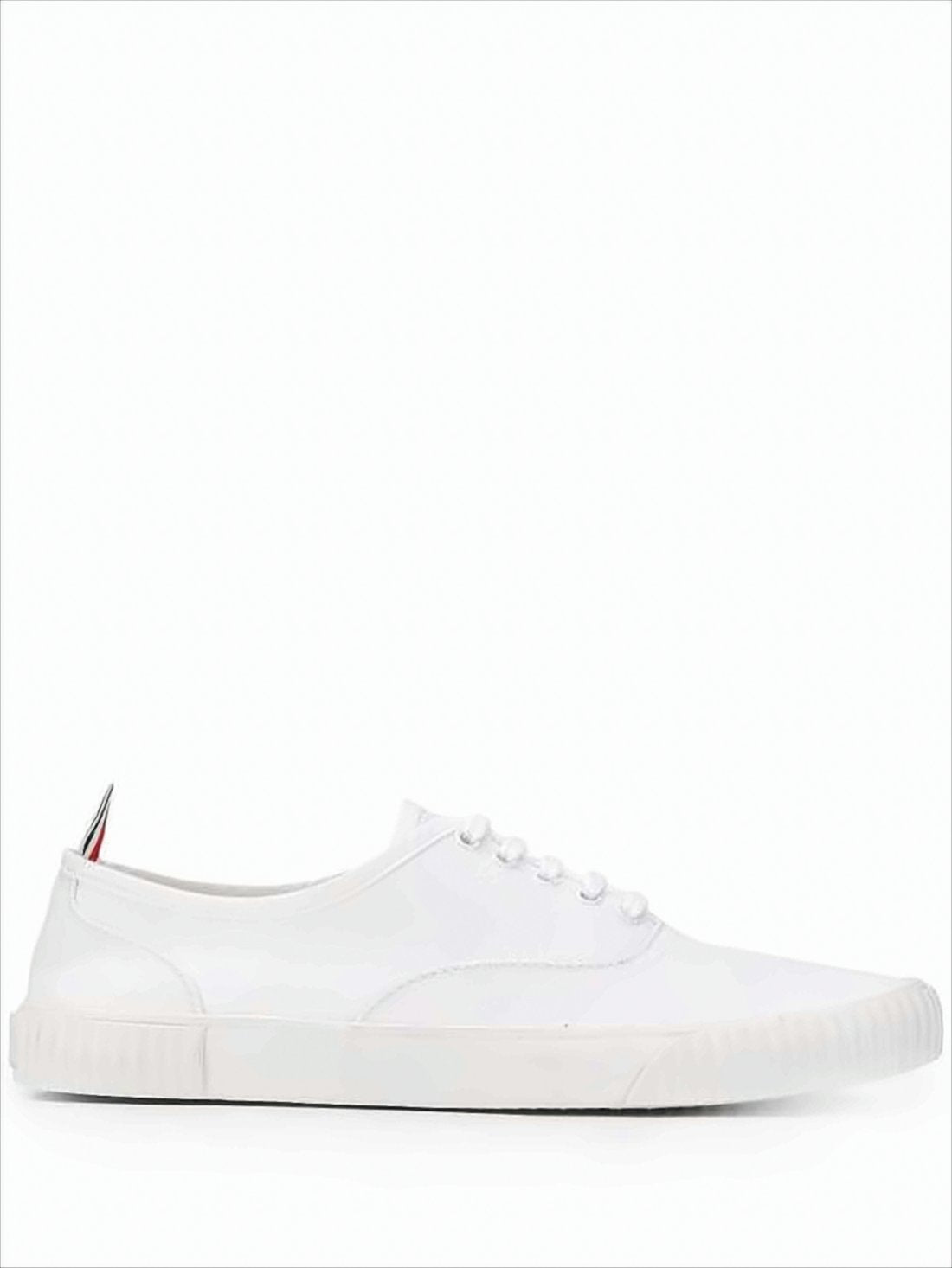 Canvas Low-Top Sneakers with Tricolor Accent