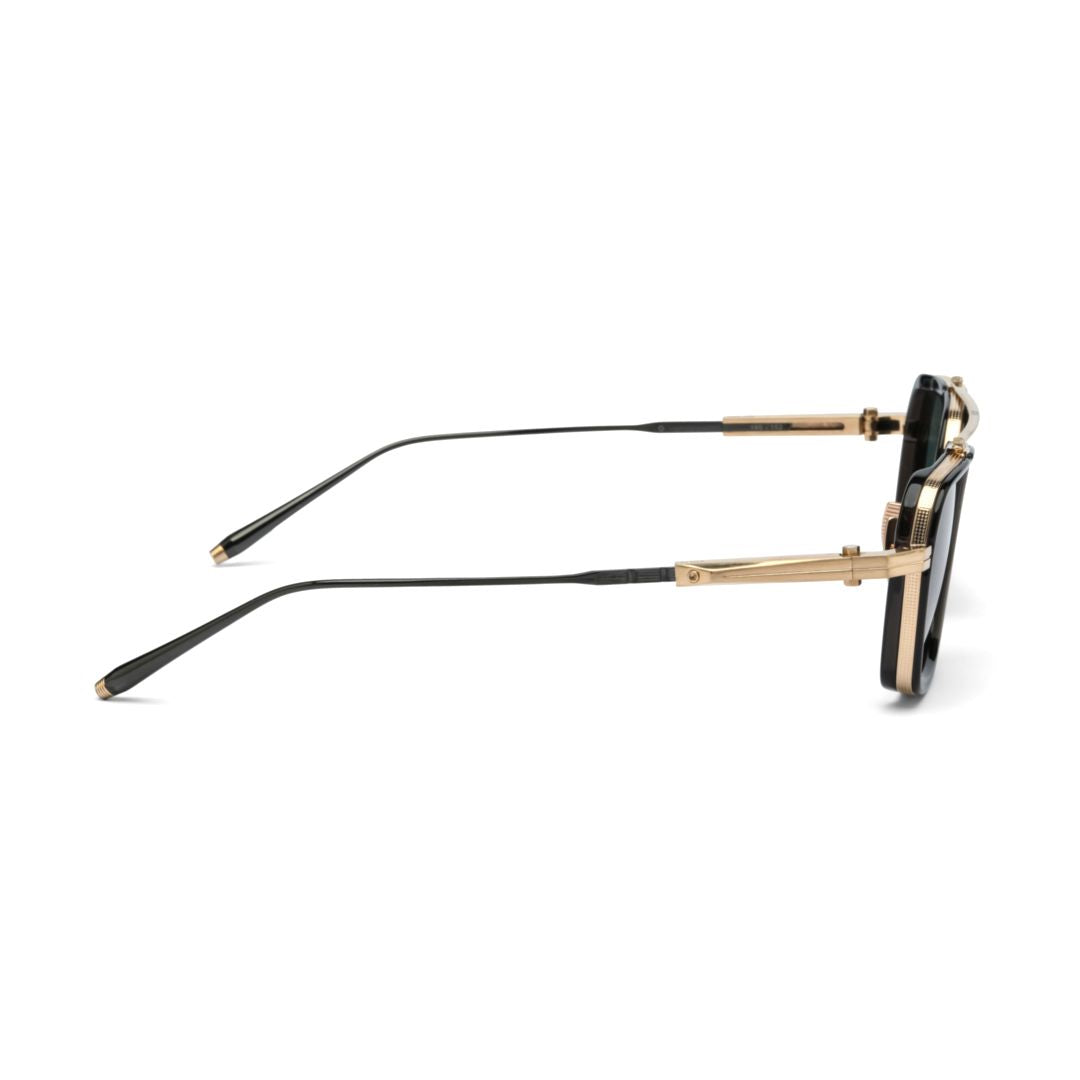 Aks-507 Bold Square Sunglasses with Gold-tone Accents