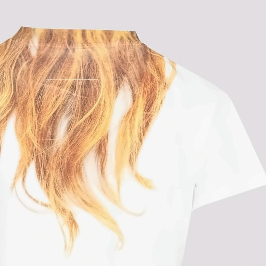 Crewneck T-Shirt With Unique Hair-Inspired Pattern