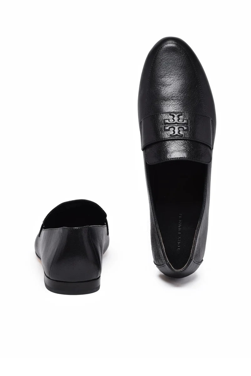 Black Leather Loafer with Refined Silhouette