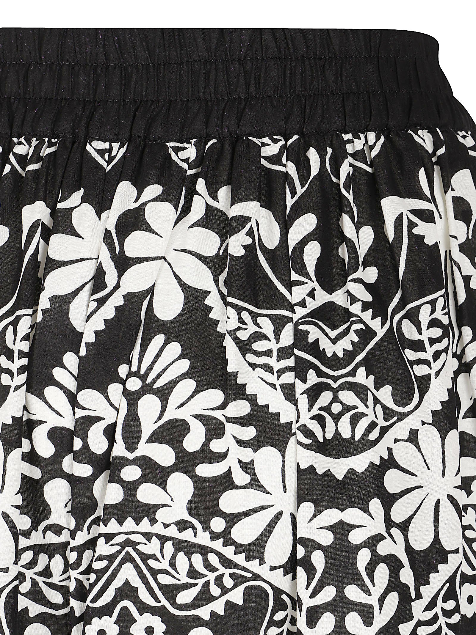 Wide Leg Trousers with Intricate Floral and Geometric Pattern