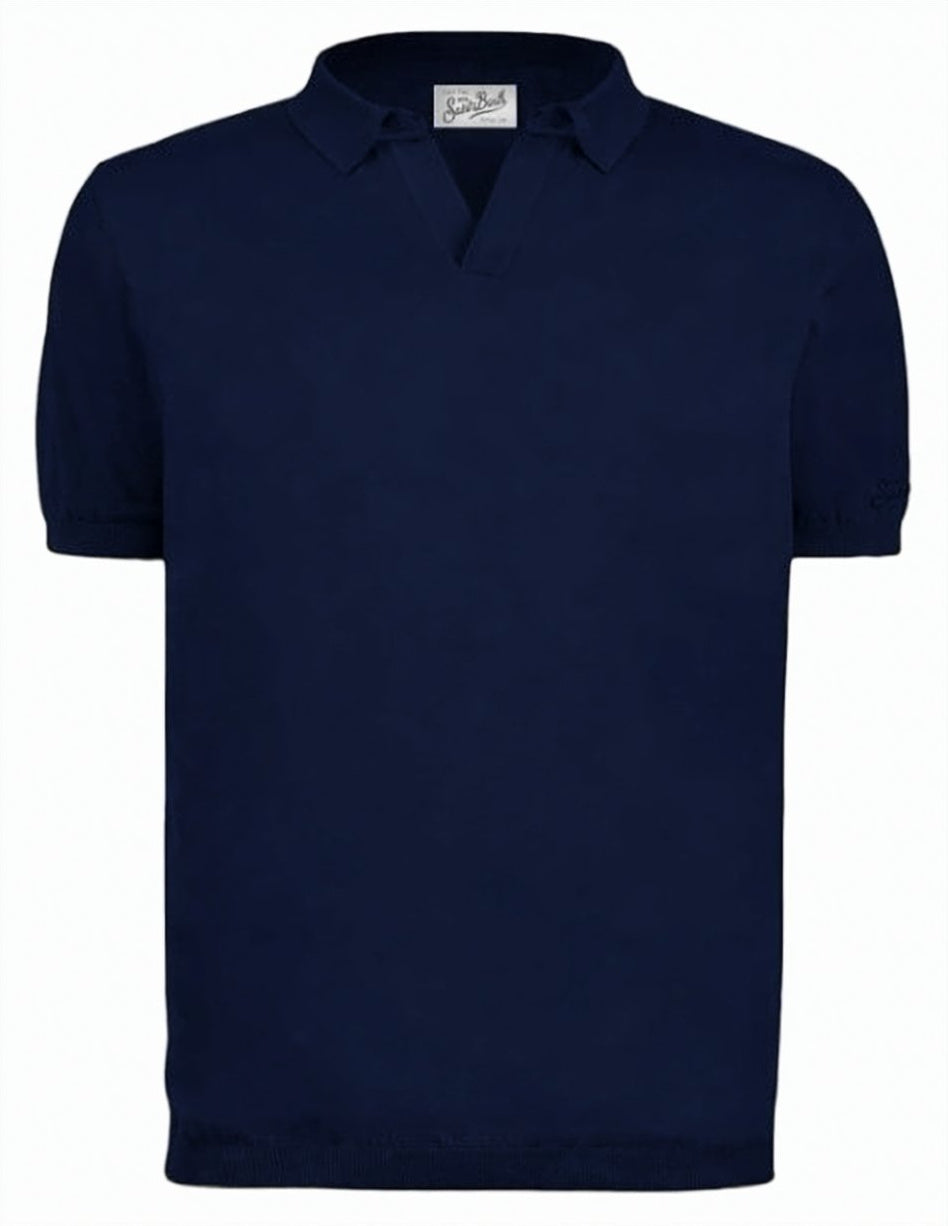 Blue Sloan V Neck Polo Shirt