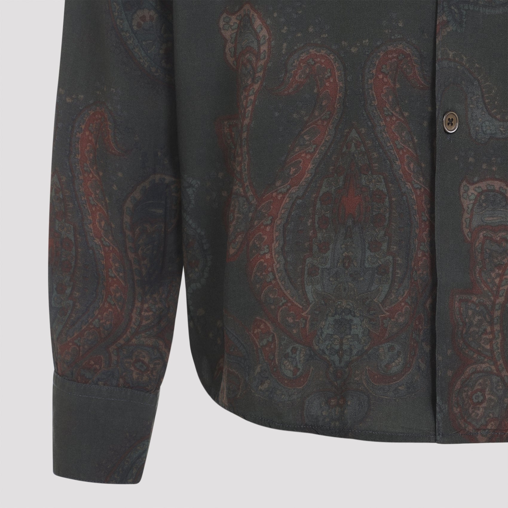 Paisley Pattern Long-Sleeve Shirt in Soft Rayon