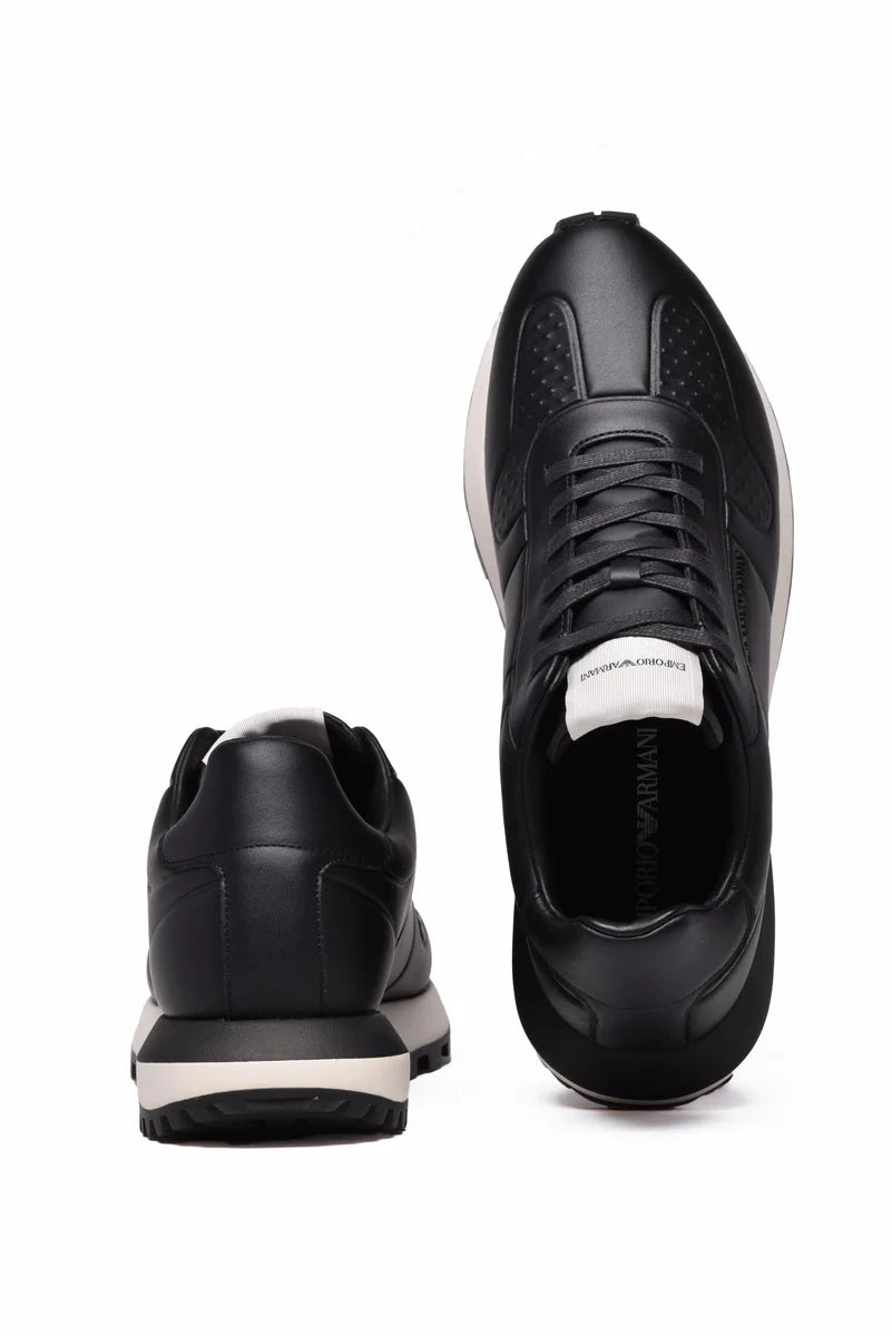 Leather Sneakers - Black