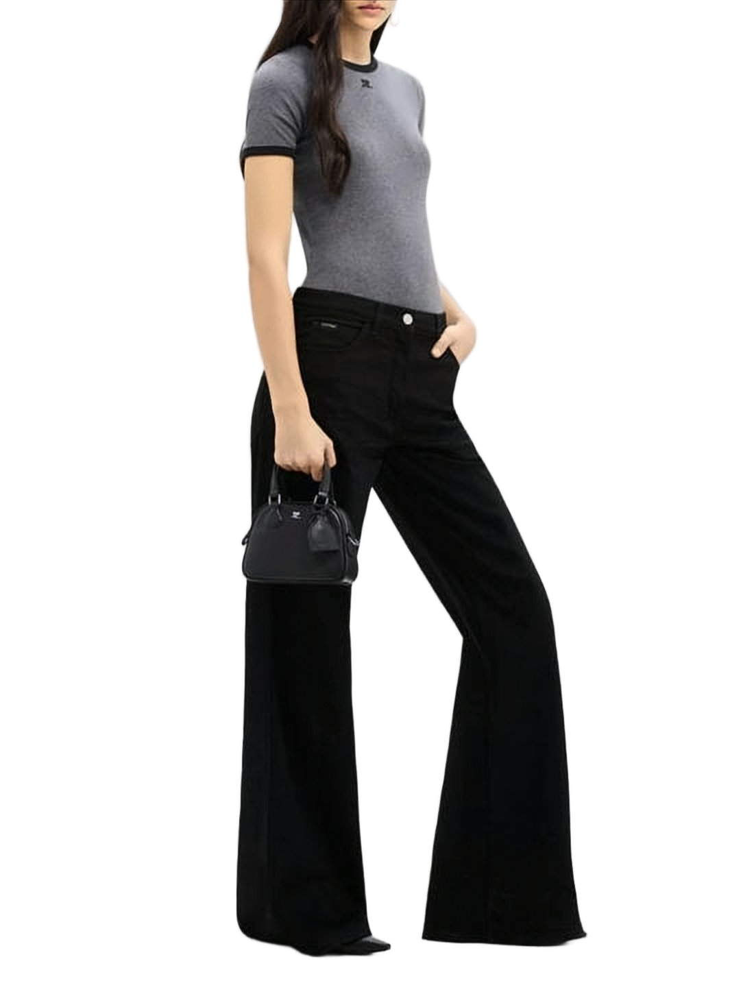Structured Black Calf Leather Tote Bag
