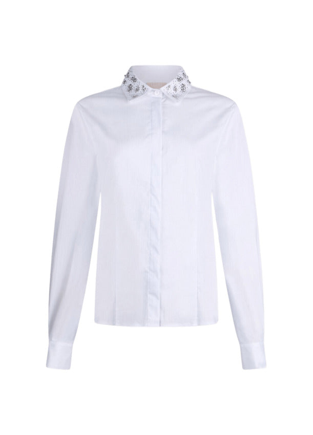 Slim-Fit Jewel-Embellished Poplin Shirt