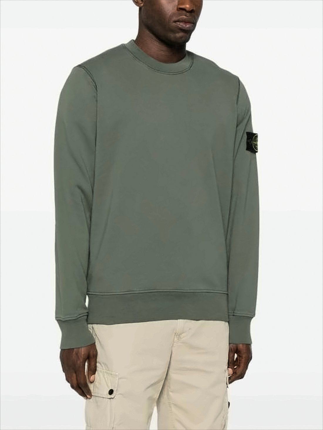 Muted Green Long-Sleeve Sweatshirt