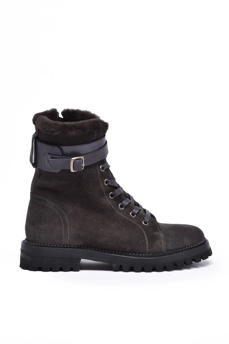 Suede Ankle Boots - Grey
