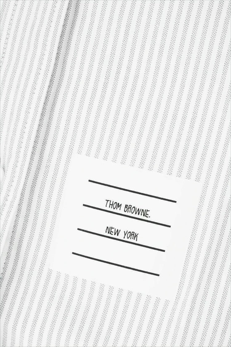 White Button-Up Shirt with Vertical Pinstripes