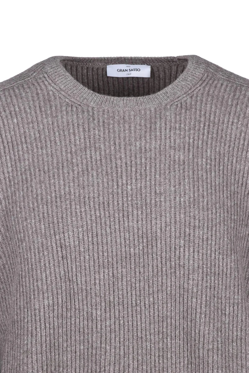 Gran Sasso Ribbed Sweater - Brown