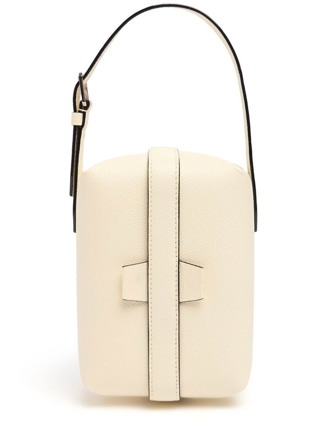 Structured Calfskin Leather Bag with Zipper Detail