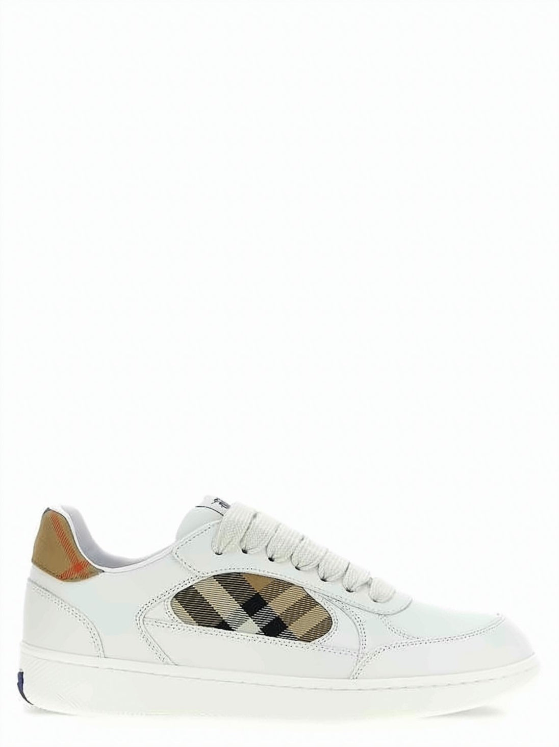 Leather Sneakers With Signature Check Panels