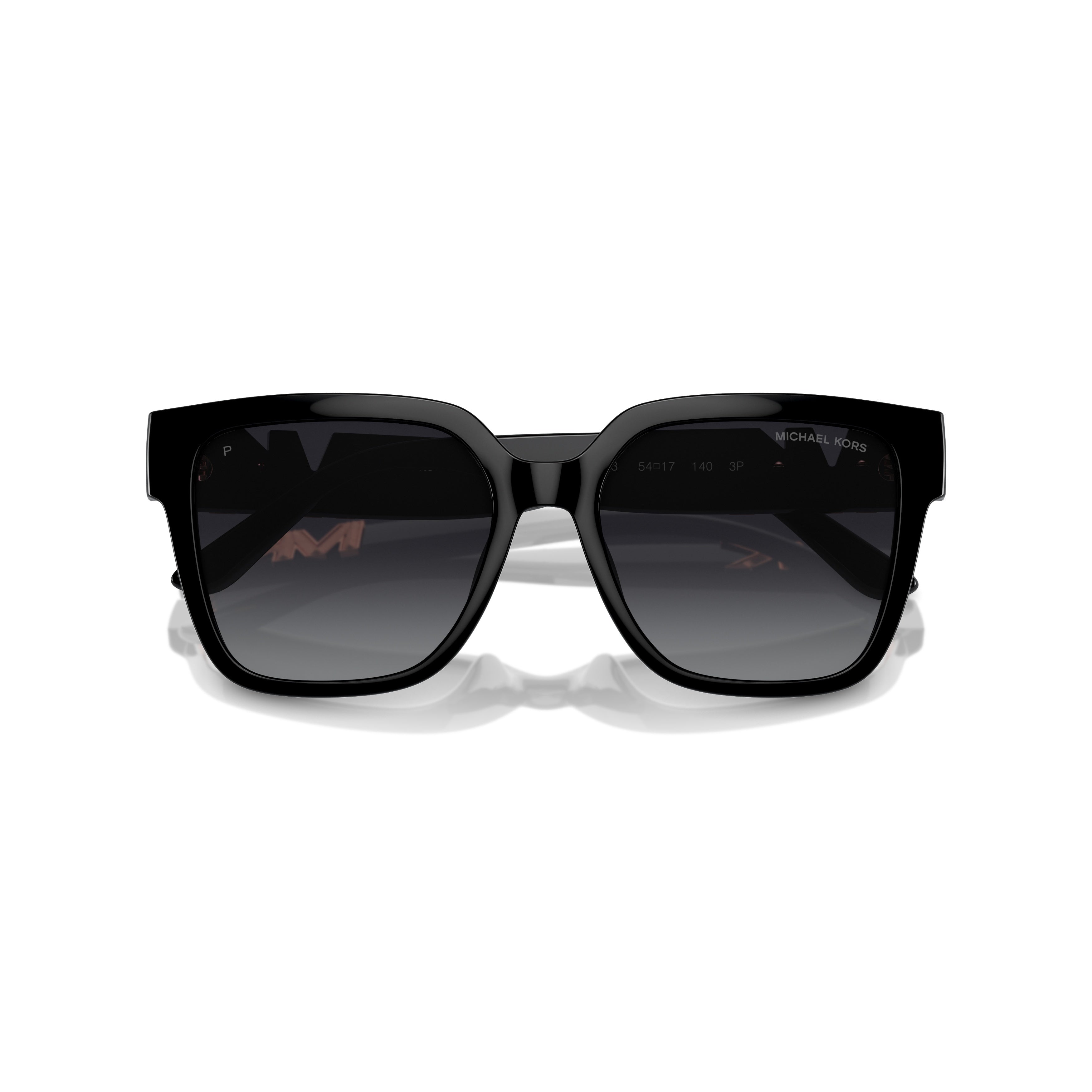 0mk2170u Oversized Square Sunglasses in Glossy Black with Gradient Lenses
