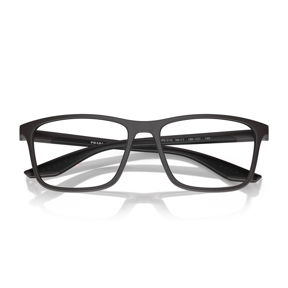 Ps 01Qv Matte Grey Nylon Rectangular Eyeglasses