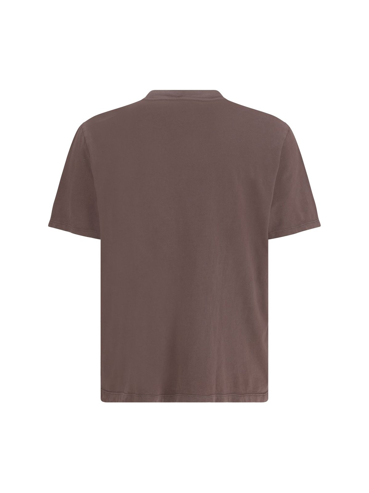 Washed Brown T-Shirt With Classic Crew Neckline And Relaxed Fit