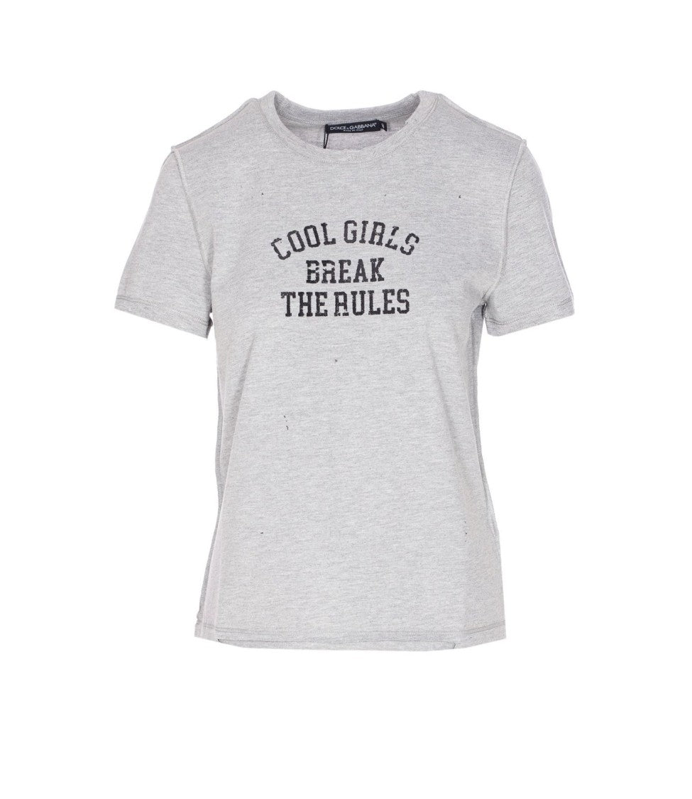 Cool Girls Brake The Rules T-Shirt – Grey