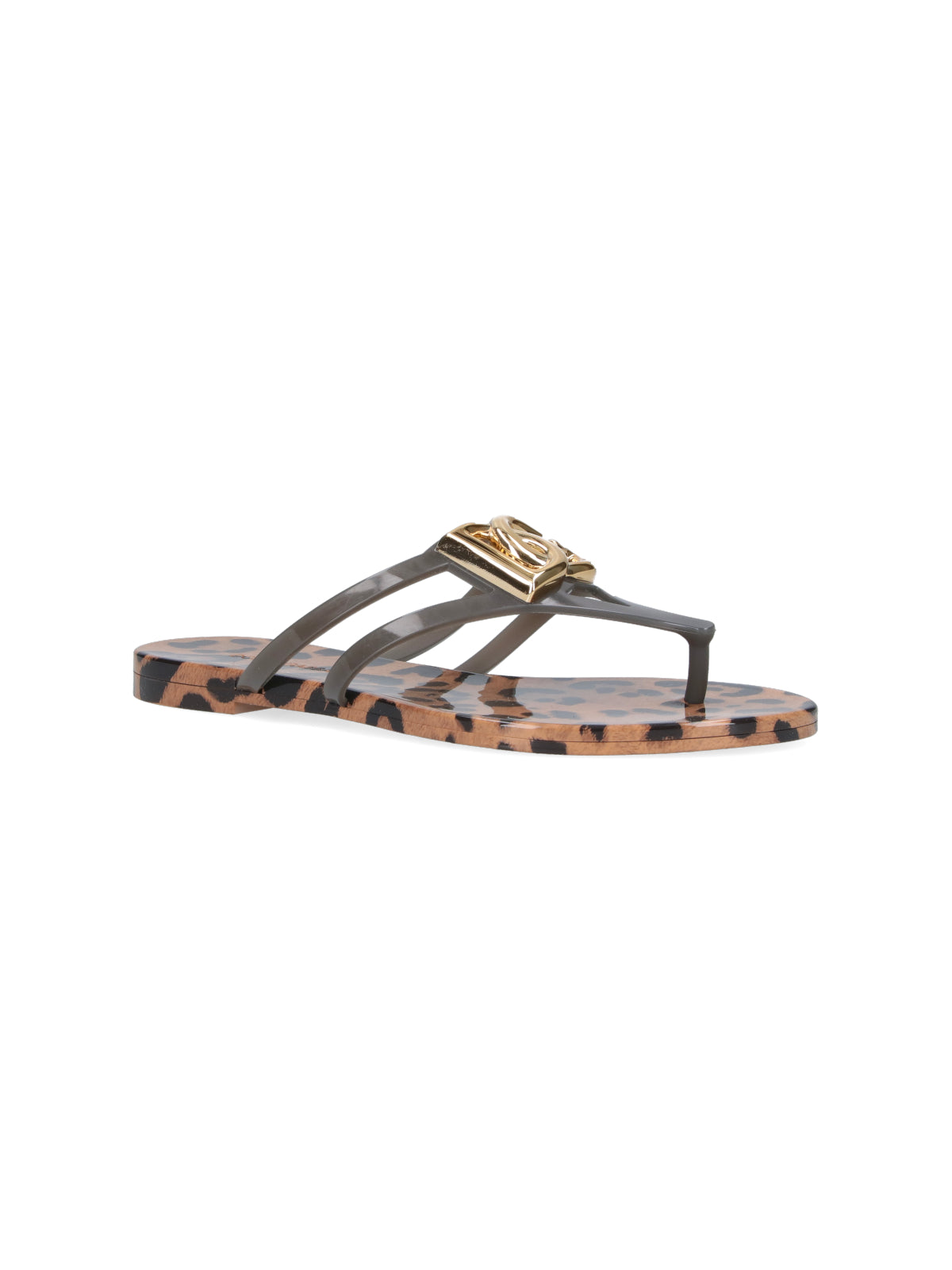 Multicolor Leopard Print Buckle Flat Sandals