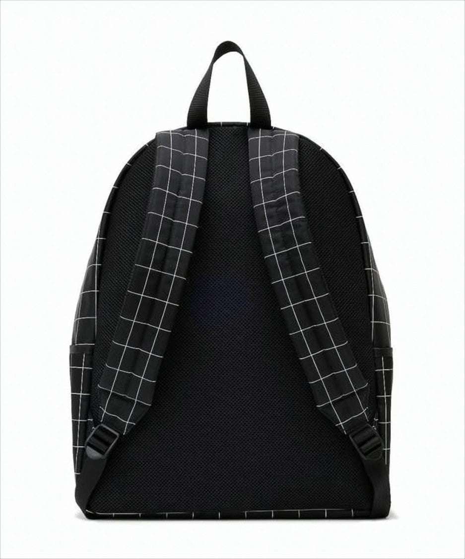 Grid-Pattern Nylon Backpack With Padded Straps