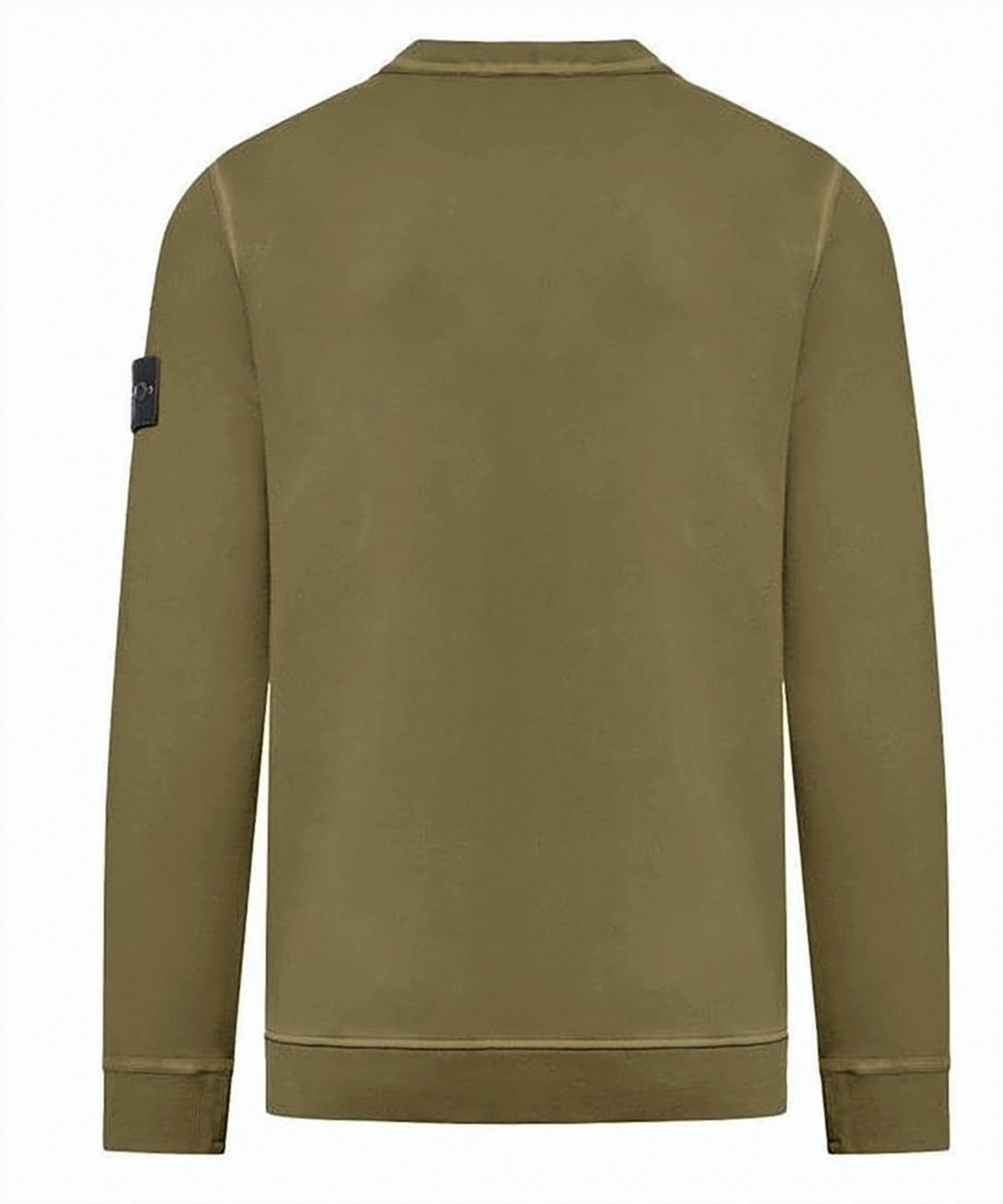 Olive Green Long-Sleeve Sweatshirt with Signature Patch Detail