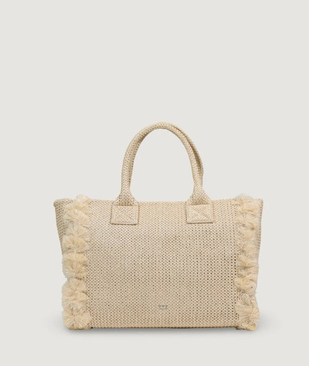 Beach Shopper Embroidered Raffia Bag