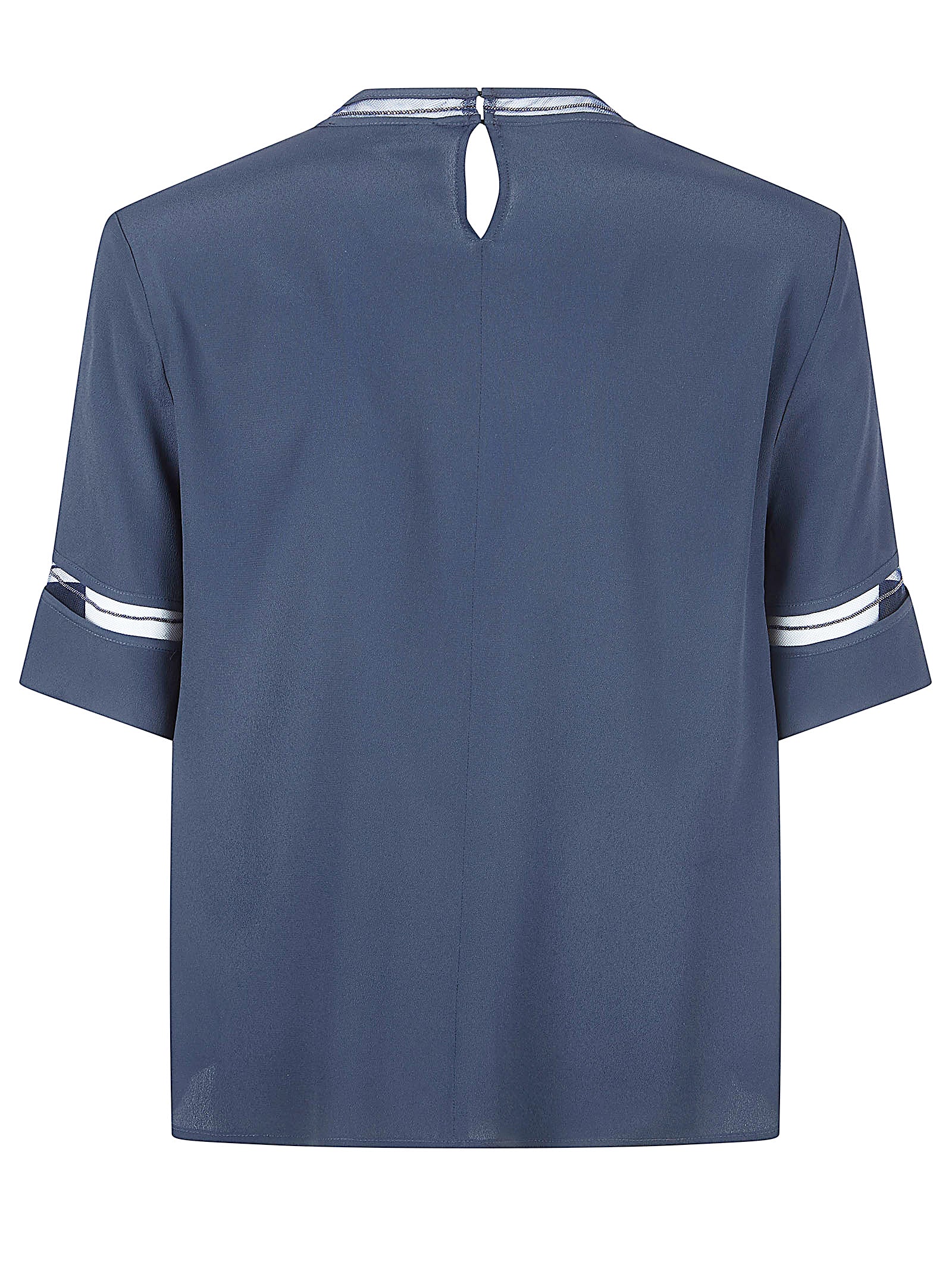 Short-Sleeved Crepe de Chine Top