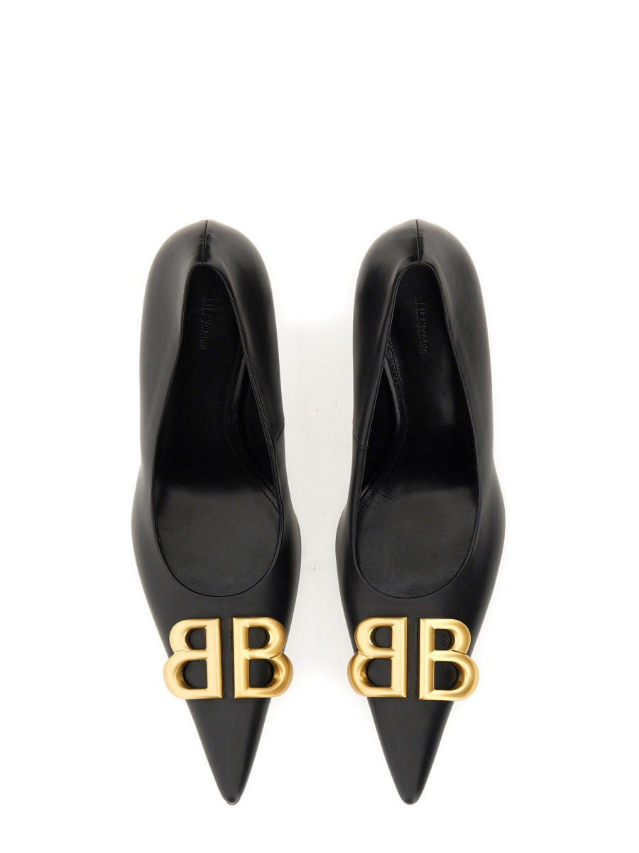 High-Heeled Leather Pumps with Pointed Toe